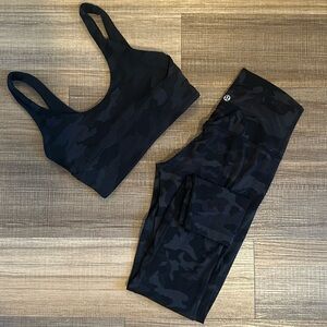 Lululemon Align Matching Set in Heritage 365 Camo Deep Coal Multi